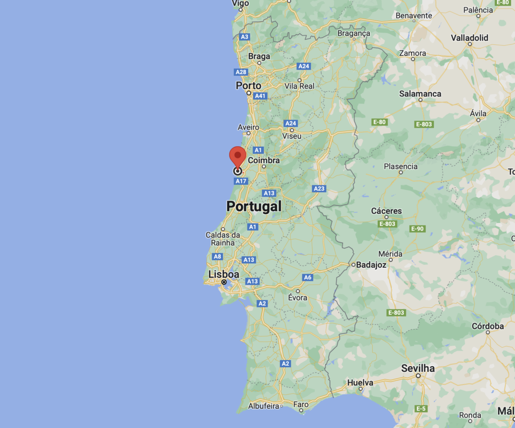 Location of Figueira da Foz in Portugal